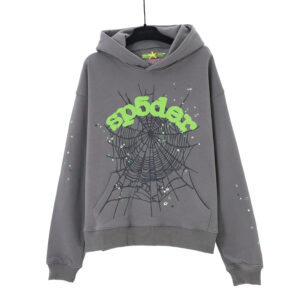 Sp5der Grey Web Hoodie