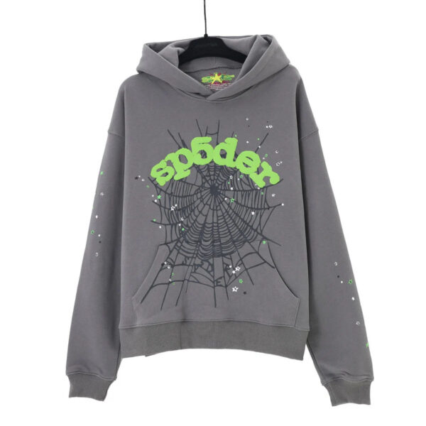 Sp5der Grey Web Hoodie